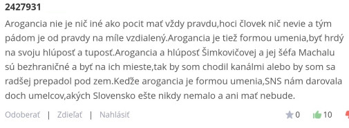 arogancia nie je nič iné